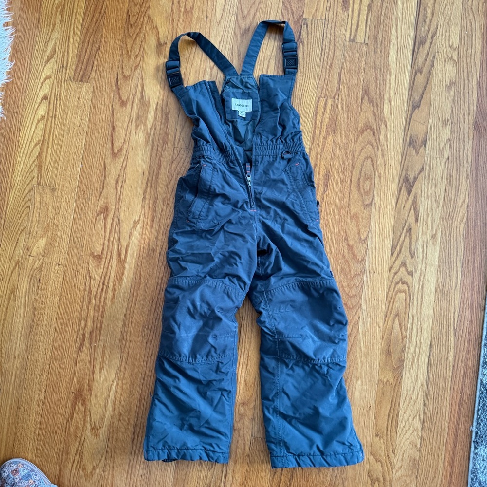 Land’s End Kids Squall Waterproof Insulated Iron Knee Snow Bibs 8 Small